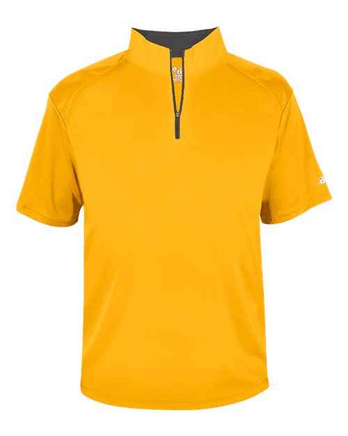 Badger B-Core Short Sleeve Quarter-Zip 4199 - Gold/ Graphite