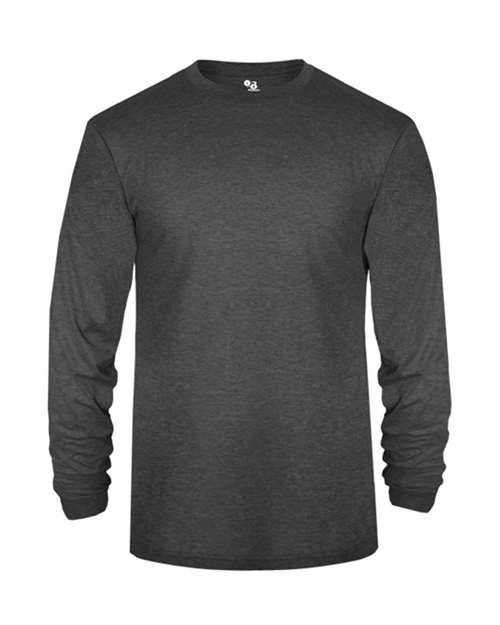Badger Youth Triblend Long Sleeve T-Shirt 2944 - Black Heather