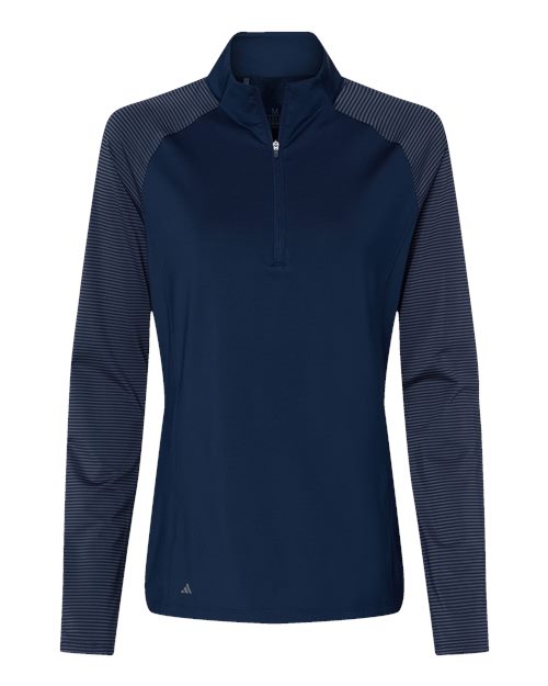 Adidas Women's Stripe Block Quarter-Zip Pullover A521