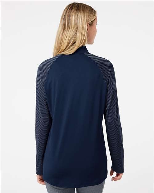 Adidas Women's Stripe Block Quarter-Zip Pullover A521