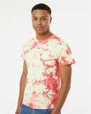 Dyenomite Crystal Tie-Dyed T-Shirt 200CR - Coral/ Soft Yellow