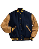 Holloway Varsity Wool Jacket 224183 - Dark Navy/ Light Gold/ Light Gold