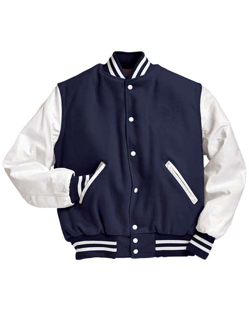 Holloway Varsity Wool Jacket 224183 - Dark Navy/ White