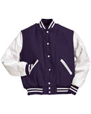 Holloway Varsity Wool Jacket 224183 - Dark Purple/ White