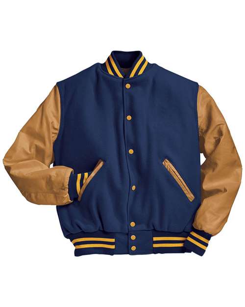 Holloway Varsity Wool Jacket 224183 - Dark Royal/ Light Gold