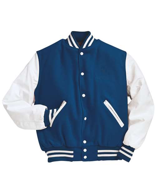Holloway Varsity Wool Jacket 224183 - Dark Royal/ White