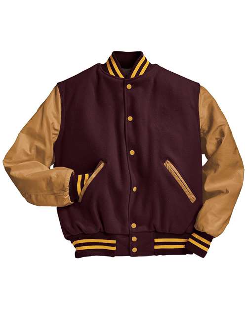 Holloway Varsity Wool Jacket 224183 - Maroon/ Light Gold