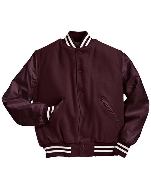 Holloway Varsity Wool Jacket 224183 - Maroon/ Maroon/ White