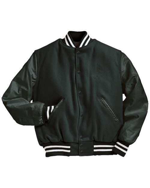 Holloway Varsity Wool Jacket 224183 - Myrtle/ Dark Green/ White