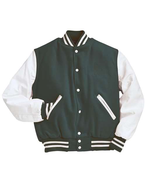 Holloway Varsity Wool Jacket 224183 - Myrtle/ White