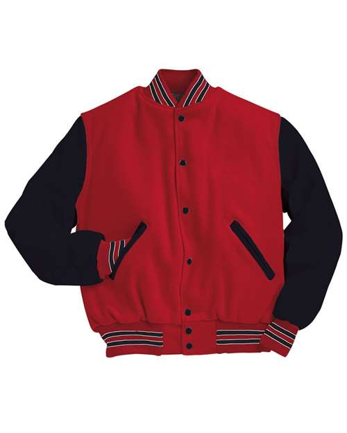 Holloway Varsity Wool Jacket 224183 - Scarlet/ Black/ White