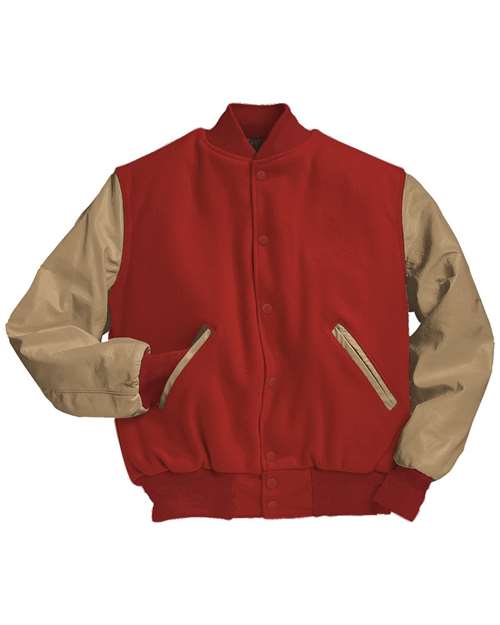 Holloway Varsity Wool Jacket 224183 - Scarlet/ Cream