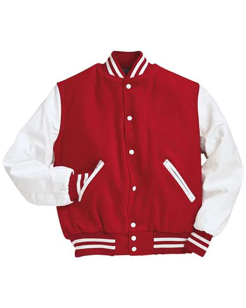 Holloway Varsity Wool Jacket 224183 - Scarlet/ White