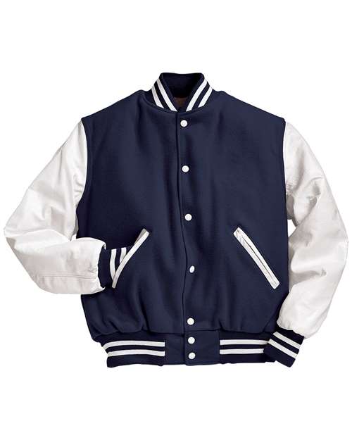 Holloway Varsity Wool Jacket 224183 - True Navy/ White