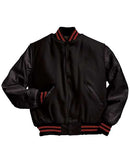 Holloway Varsity Wool Jacket 224183 - Black/ Black/ Scarlet