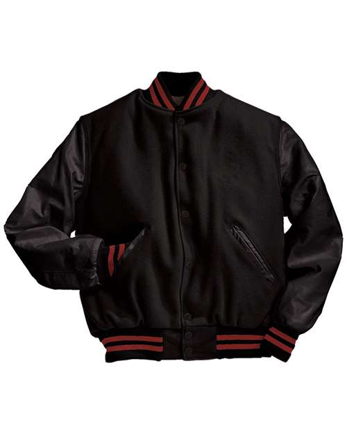 Holloway Varsity Wool Jacket 224183 - Black/ Black/ Scarlet