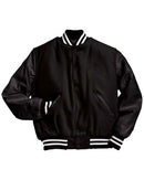 Holloway Varsity Wool Jacket 224183 - Black/ Black/ White