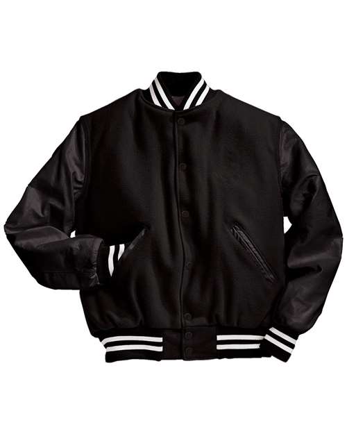 Holloway Varsity Wool Jacket 224183 - Black/ Black/ White