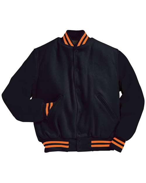Holloway Varsity Wool Jacket 224183 - Black/ Burnt Orange