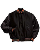 Holloway Varsity Wool Jacket 224183 - Black/ Burnt Orange/ White
