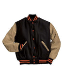 Holloway Varsity Wool Jacket 224183 - Black/ Cream/ Burnt Orange