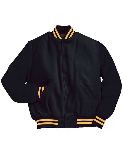 Holloway Varsity Wool Jacket 224183 - Black/ Light Gold