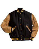 Holloway Varsity Wool Jacket 224183 - Black/ Light Gold/ Light Gold