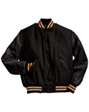 Holloway Varsity Wool Jacket 224183 - Black/ Light Gold/ White
