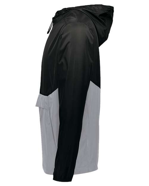 Holloway Packable Quarter-Zip Jacket 229534 - Black/ Athletic Grey