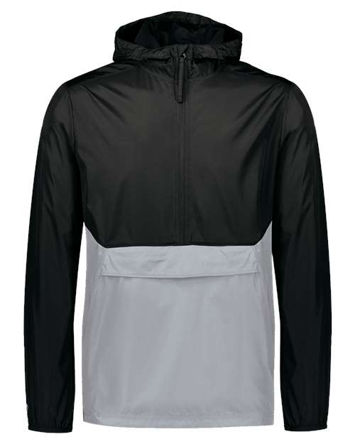 Holloway Packable Quarter-Zip Jacket 229534 - Black/ Athletic Grey