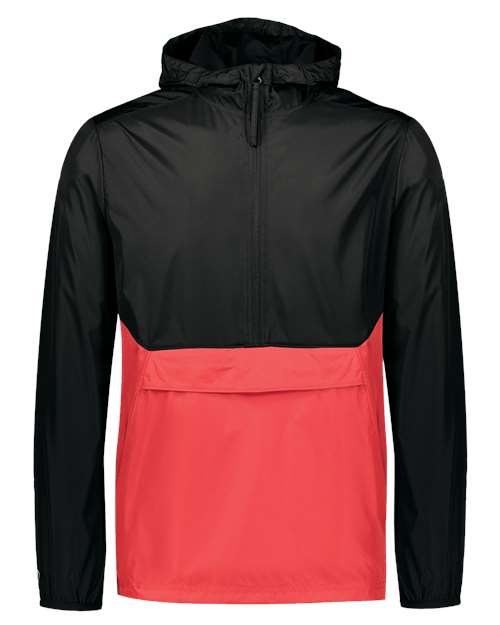 Holloway Packable Quarter-Zip Jacket 229534 - Black/ Scarlet