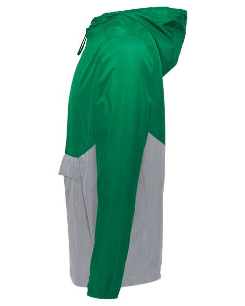 Holloway Packable Quarter-Zip Jacket 229534 - Kelly/ Athletic Grey