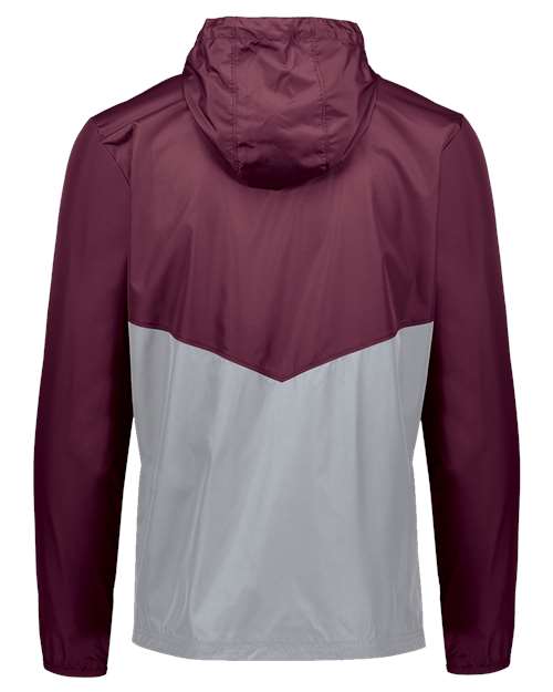 Holloway Packable Quarter-Zip Jacket 229534 - Maroon/ Athletic Grey