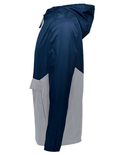 Holloway Packable Quarter-Zip Jacket 229534 - Navy/ Athletic Grey