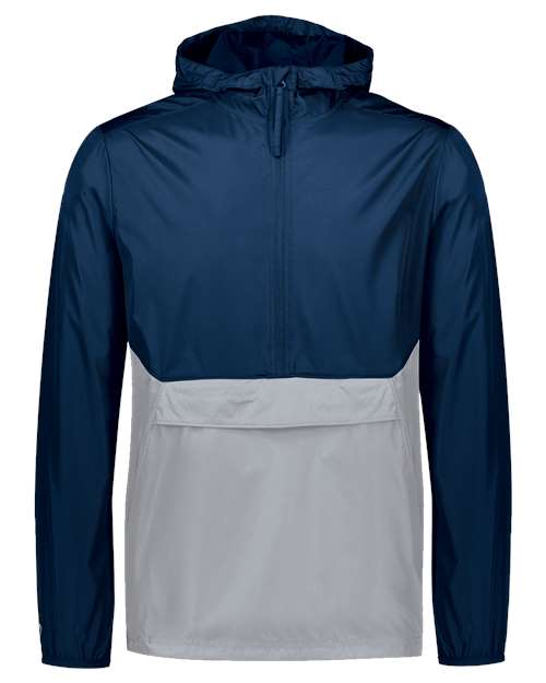 Holloway Packable Quarter-Zip Jacket 229534 - Navy/ Athletic Grey