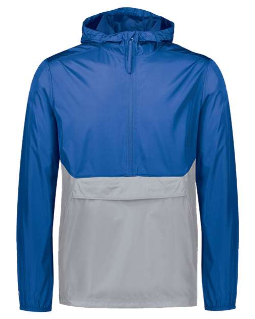 Holloway Packable Quarter-Zip Jacket 229534 - Royal/ Athletic Grey