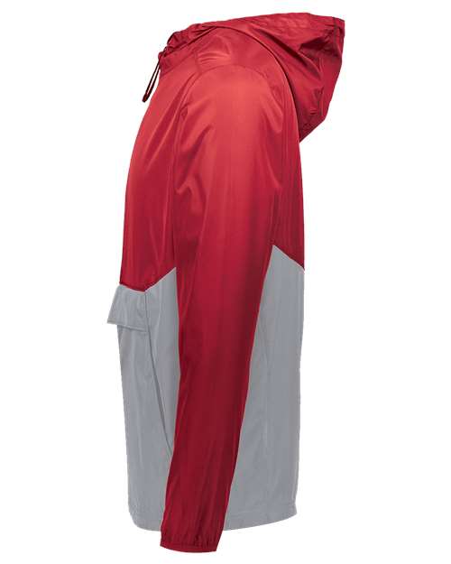 Holloway Packable Quarter-Zip Jacket 229534 - Scarlet/ Athletic Grey