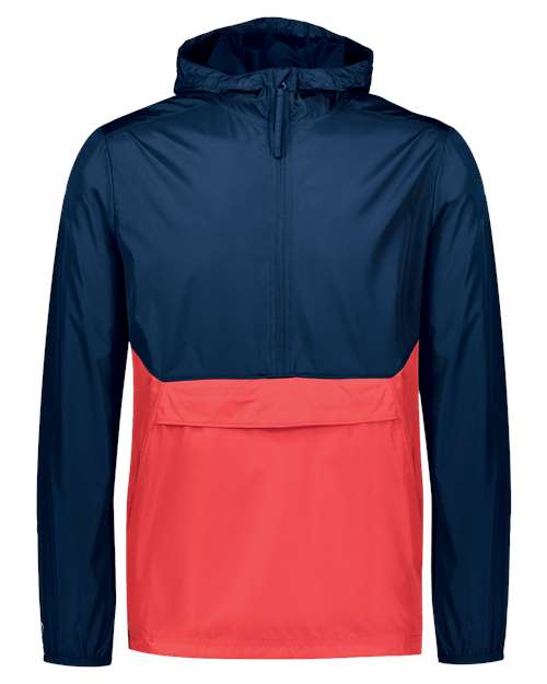 Holloway Packable Quarter-Zip Jacket 229534 - Navy/ Scarlet