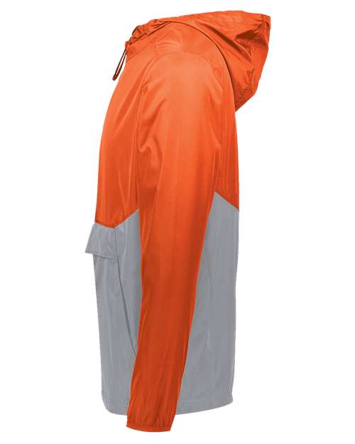 Holloway Packable Quarter-Zip Jacket 229534 - Orange/ Athletic Grey