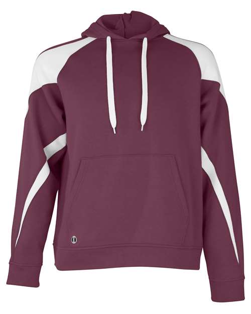 Holloway Athletic Fleece Prospect Hooded Sweatshirt 229546 - Maroon/ White