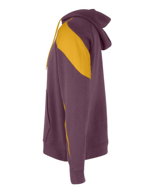 Holloway Athletic Fleece Prospect Hooded Sweatshirt 229546 - Maroon/ Light Gold