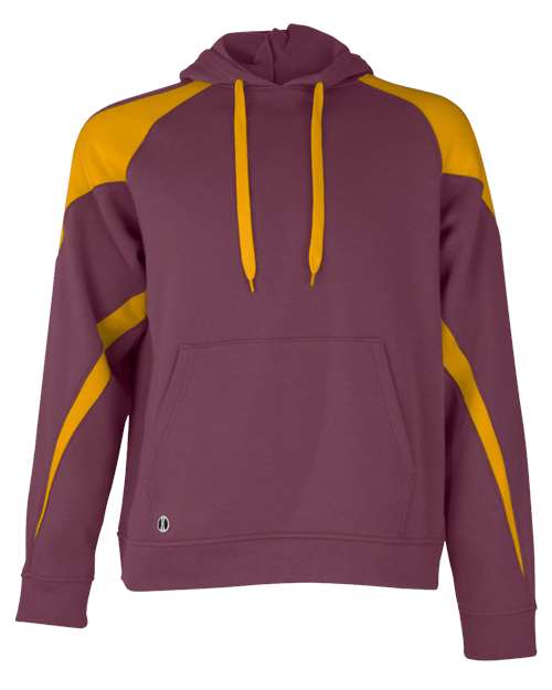 Holloway Athletic Fleece Prospect Hooded Sweatshirt 229546 - Maroon/ Light Gold