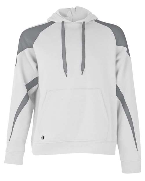 Holloway Athletic Fleece Prospect Hooded Sweatshirt 229546 - White/ Charcoal Heather