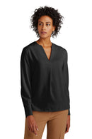 Brooks Brothers Women's Open-Neck Satin Blouse BB18009. Live Chat for Bulk Discounts