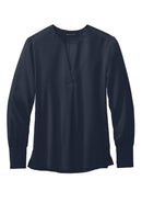 Brooks Brothers Women's Open-Neck Satin Blouse BB18009. Live Chat for Bulk Discounts
