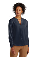 Brooks Brothers Women's Open-Neck Satin Blouse BB18009. Live Chat for Bulk Discounts