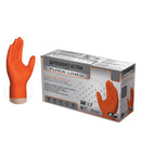 Gloveworks Ultra [GWUOFN] 8 Mil Heavy Duty Industrial Orange Flock-Lined Raised Diamond Texture Nitrile Disposable Gloves.  (Case of 500).  Live Chat for Bulk Discounts.