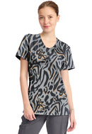 Cherokee Round Print Neck Top. Item CK609 in CK IN PRINTS Collection. Live Chat for Bulk Discounts.