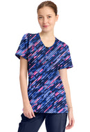 Cherokee Round Print Neck Top. Item CK609 in CK IN PRINTS Collection. Live Chat for Bulk Discounts.