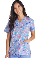 Cherokee V-Neck Print Top. Item CK651 in CK GENUINE Collection. Live Chat for Bulk Discounts.